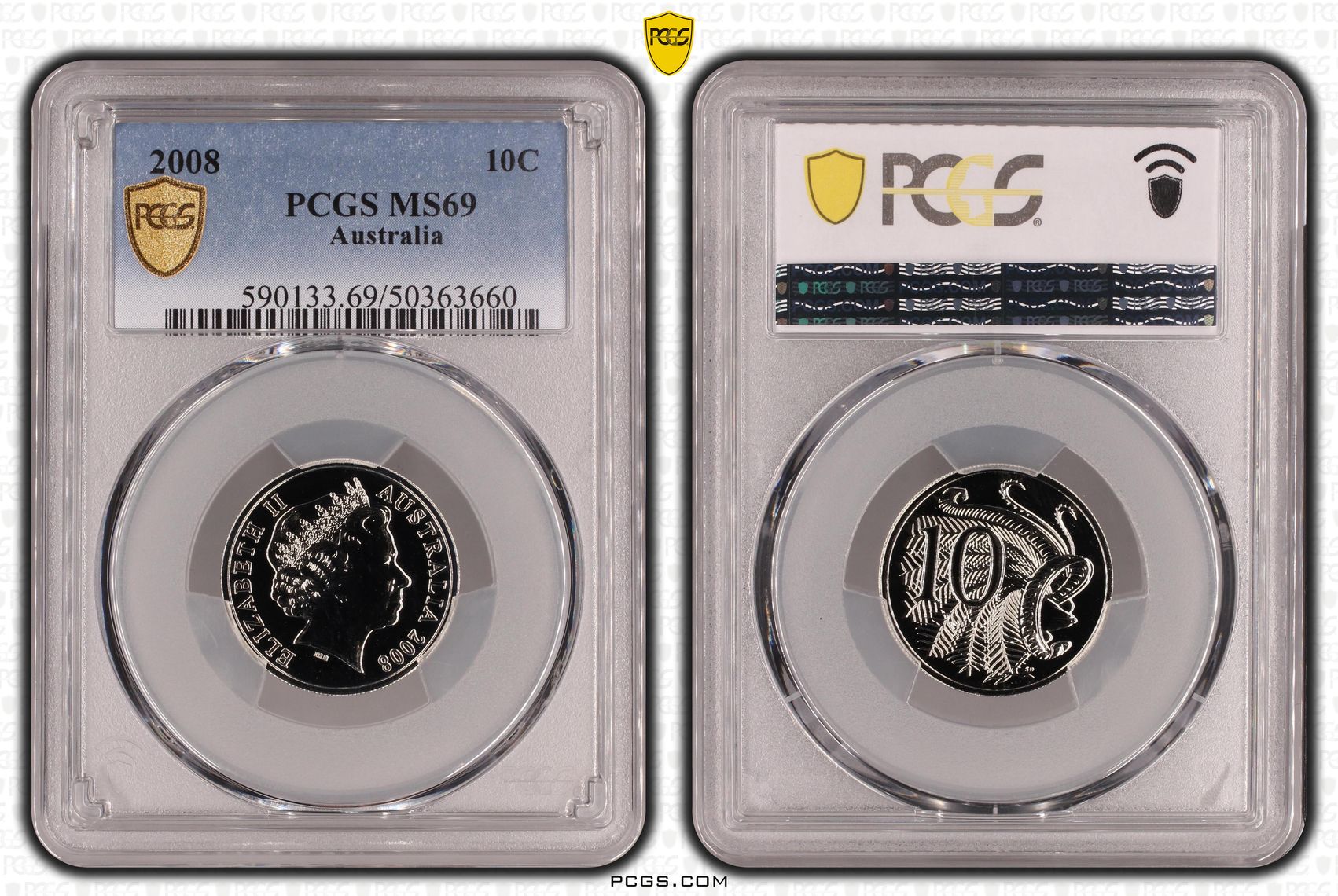 Ten Cent, 2008, PCGS MS69