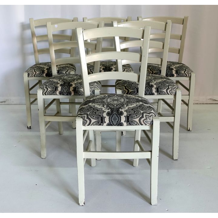 SET OF 6 PAINTED DINING CHAIRS