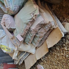 several bags of volcanic and other decorative rocks