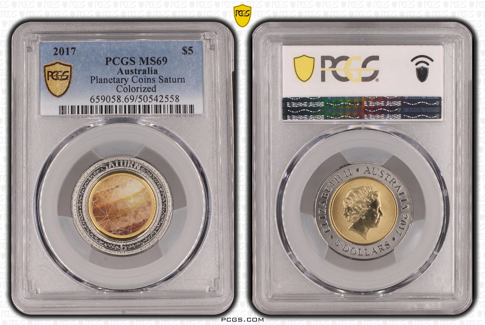 Planetary Coins Saturn, Five Dollar, 2017, PCGS MS69