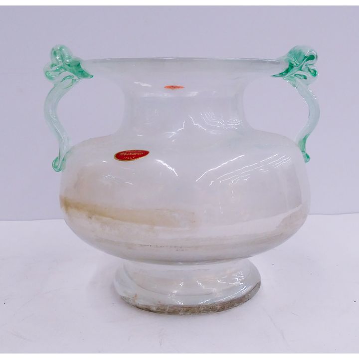 Murano Glass Handled Vase- 8''