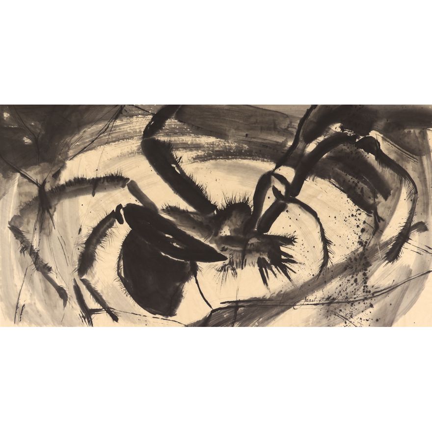 Janet Laurel ''Spider's Web'' 1976 Sumi Ink