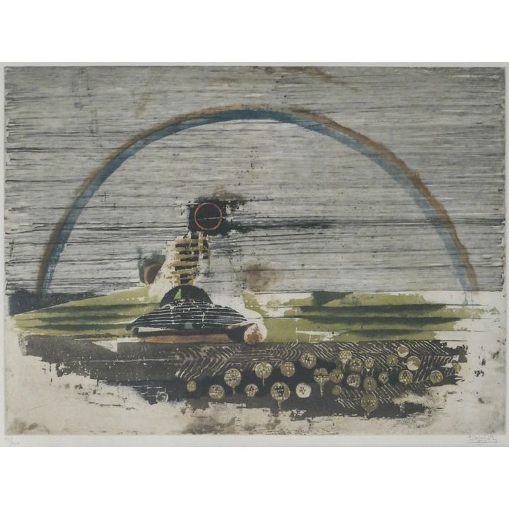 Johny Friedlaender ''Untitled'' (Rainbow) Aquatint Etching