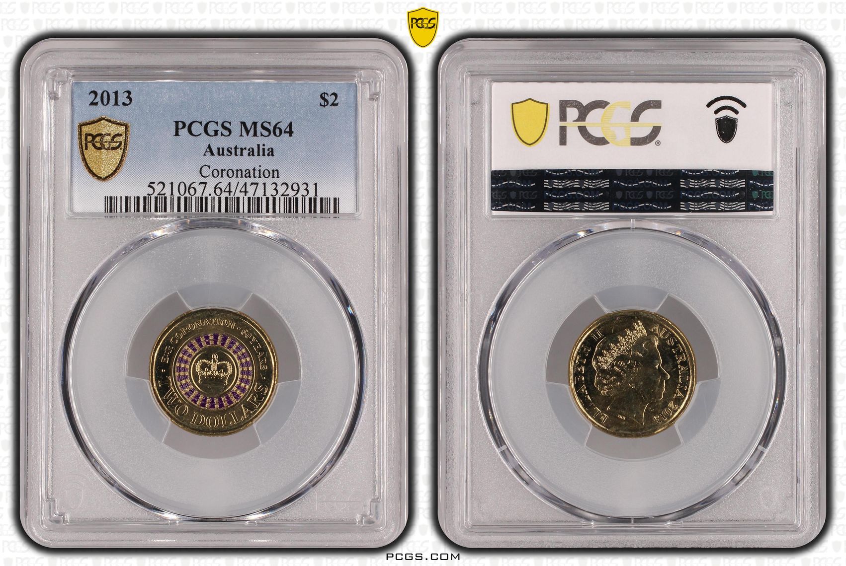 Elizabeth II, Coronation Colorized, Two Dollar, 2013, PCGS MS64