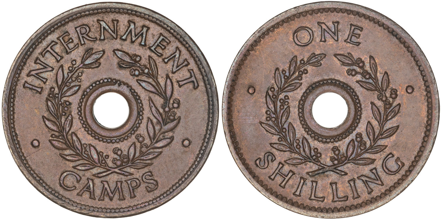 Hay Internment Camp, One Shilling, WWII, gEF