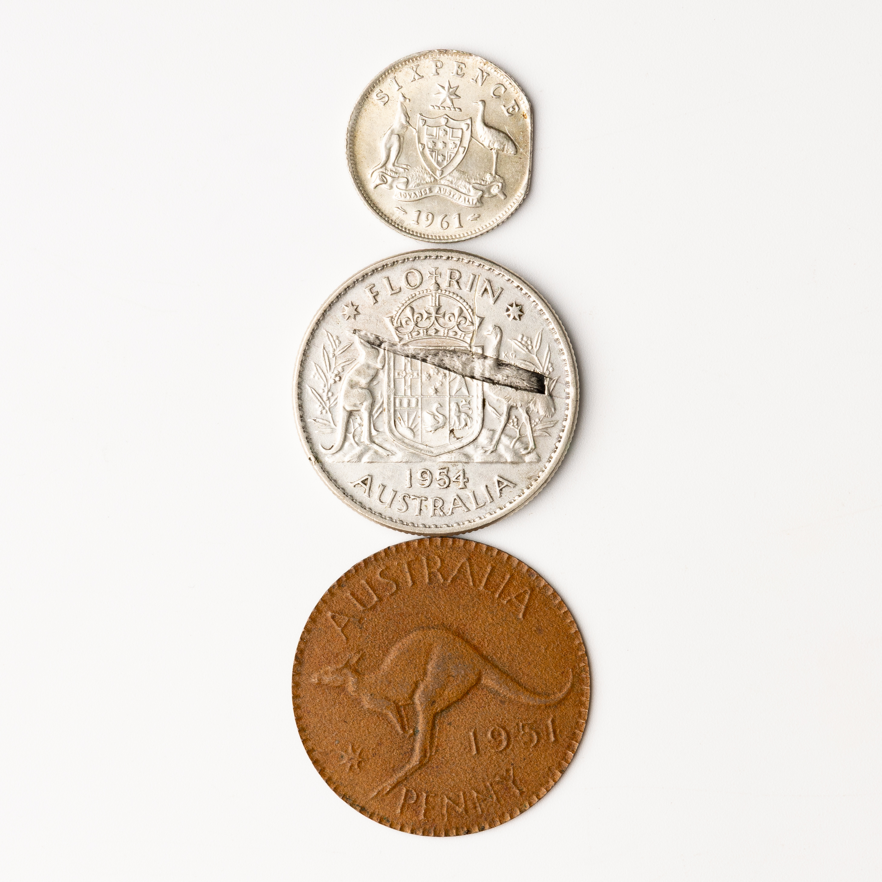 309 · George VI - Elizabeth II, Penny - Florin, 1951 - 1961,  Fine - aVF