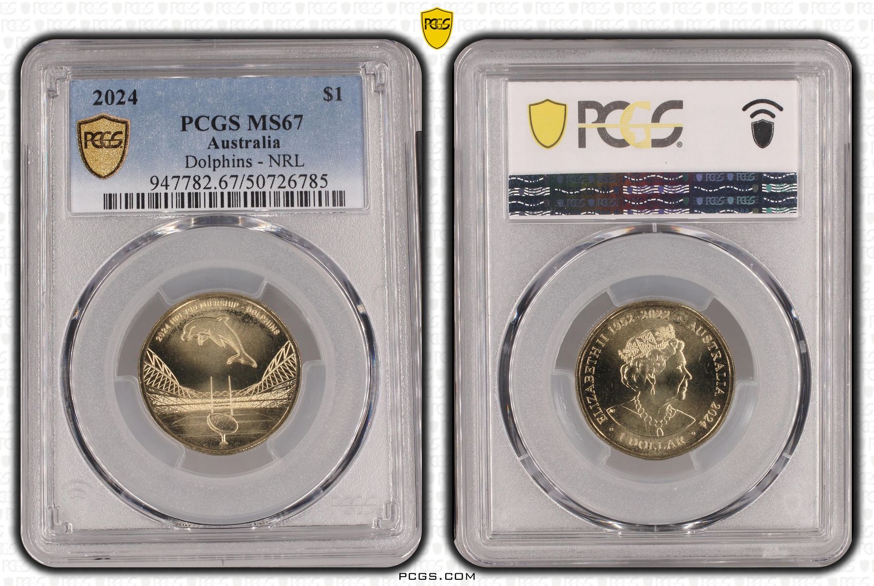 Dolphins - NRL , One Dollar, 2024, PCGS MS67