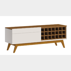 GEORGE MASON - CLASSIC TV STAND WINE CABINET 1.4M - OFF WHITE/BROWN
