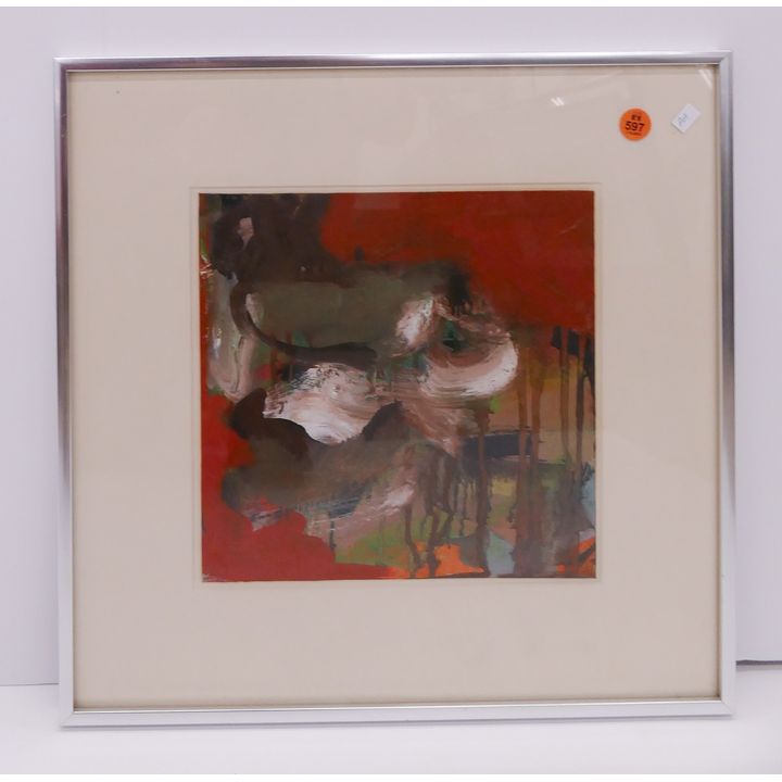Mickey Nakano Abstract Oil Painting Framed- 16x16''