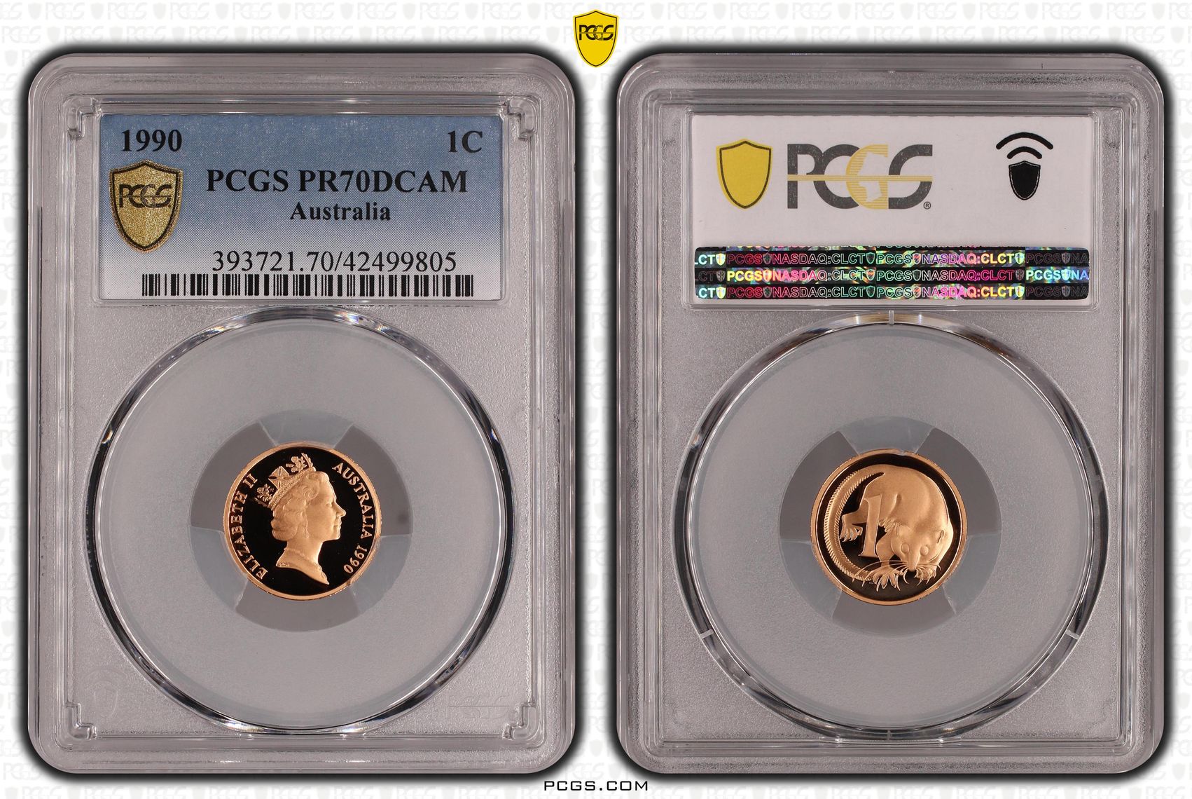 1990 Australian One Cent, 1c Proof PCGS - PR70DCAM POP 34/0 -805
