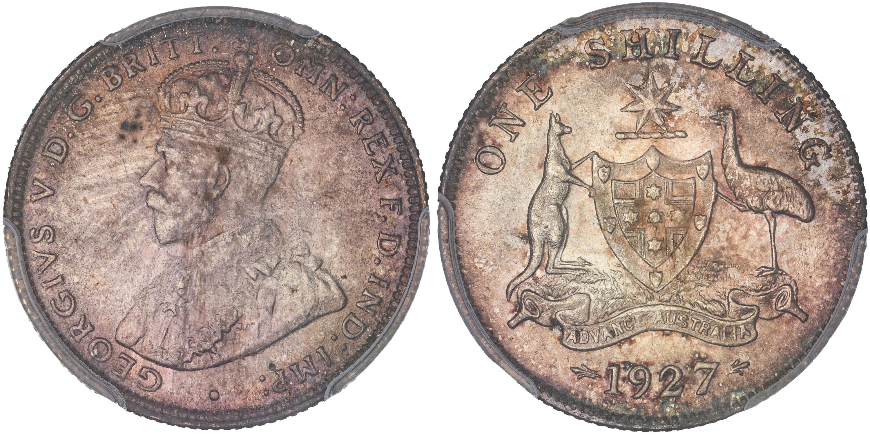 George V, Shilling, 1927, PCGS MS64