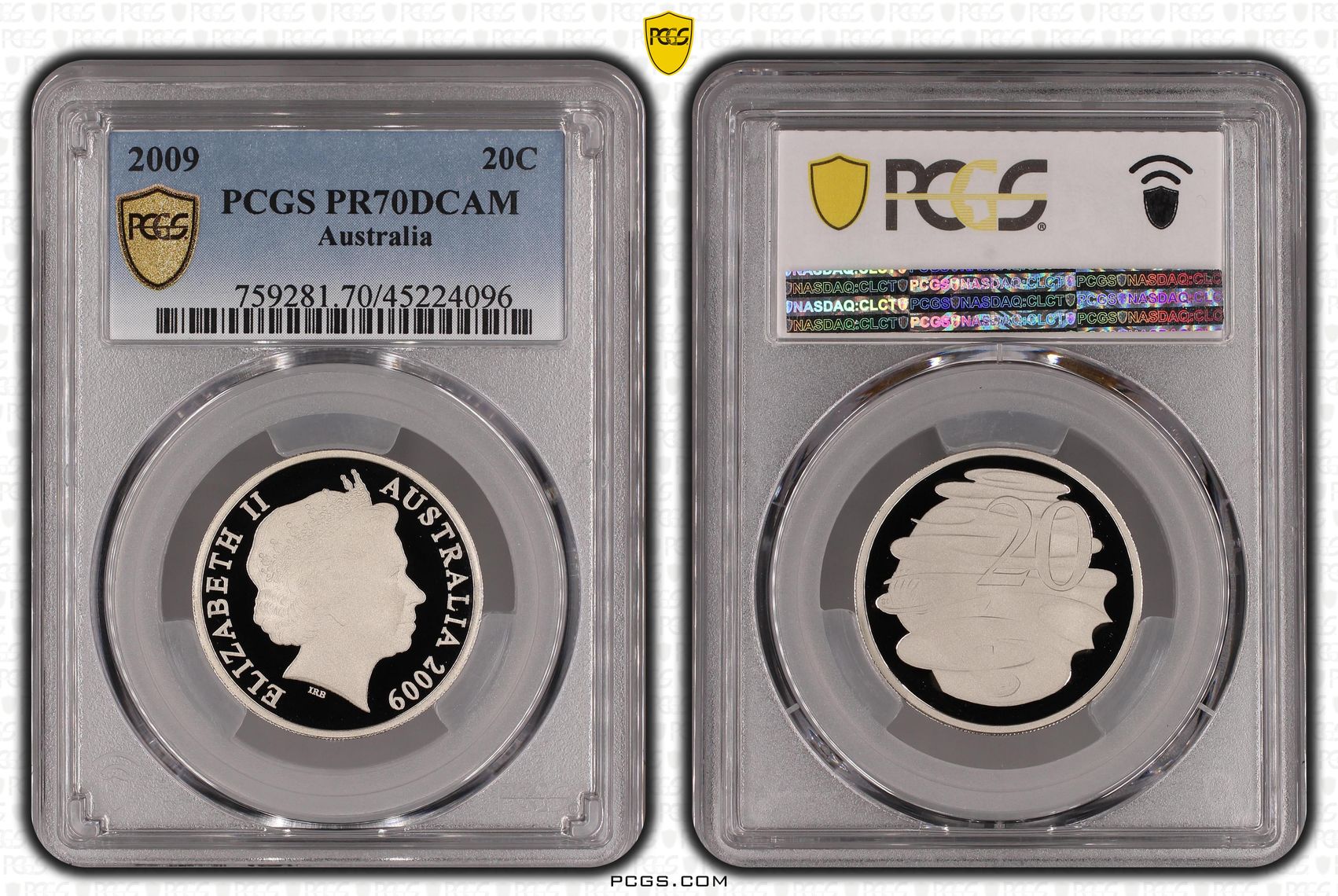 Elizabeth II, Twenty Cents, 2009, PCGS PR 70DCAM