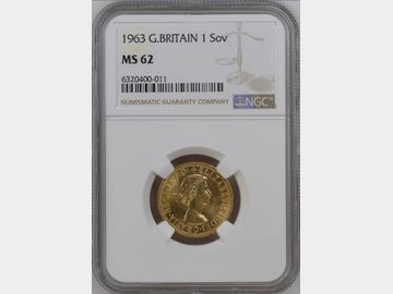 1963 ELIZABETH II PRE-DECIMAL GOLD SOVEREIGN MS62