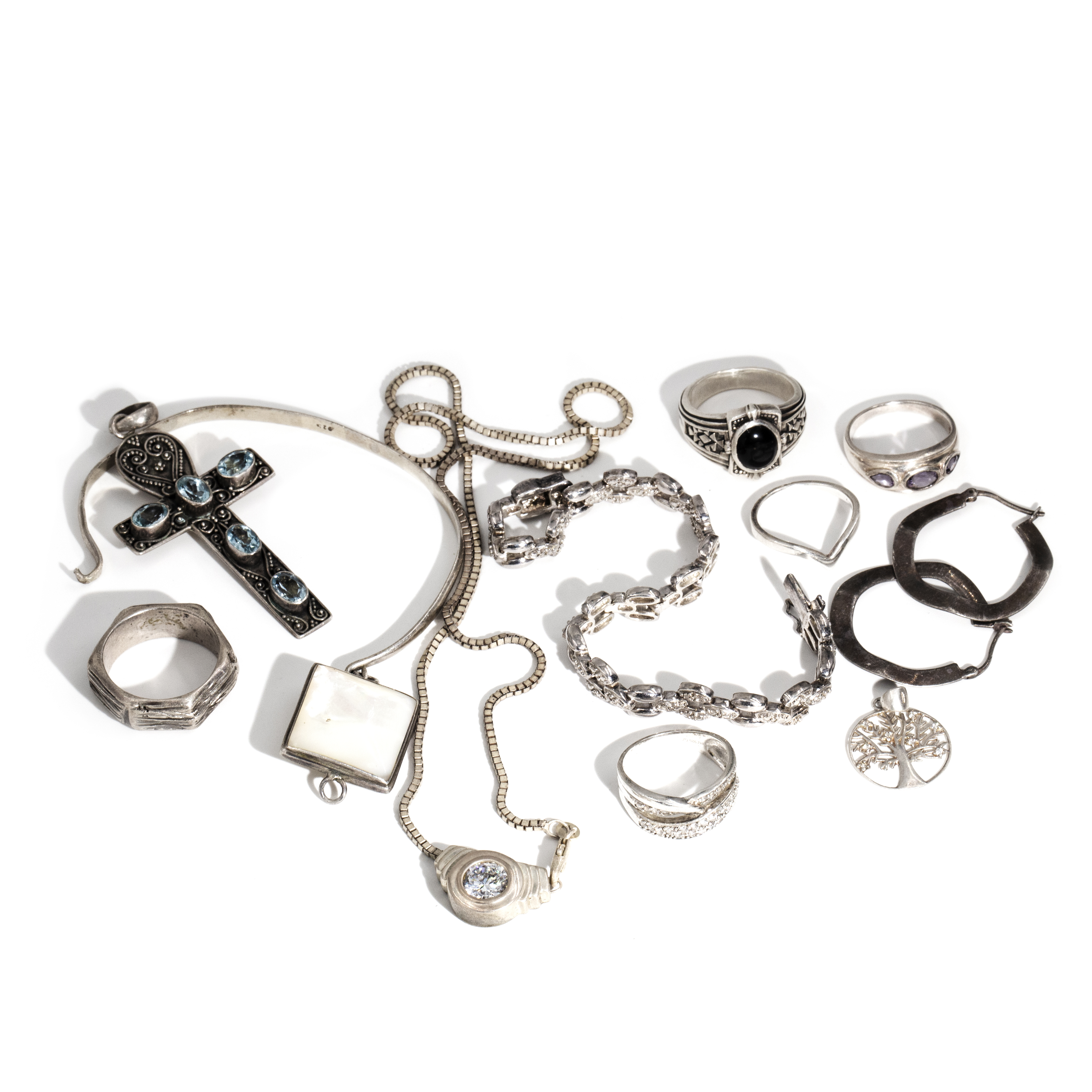 Mix Lot Of Silver Jewellery,
