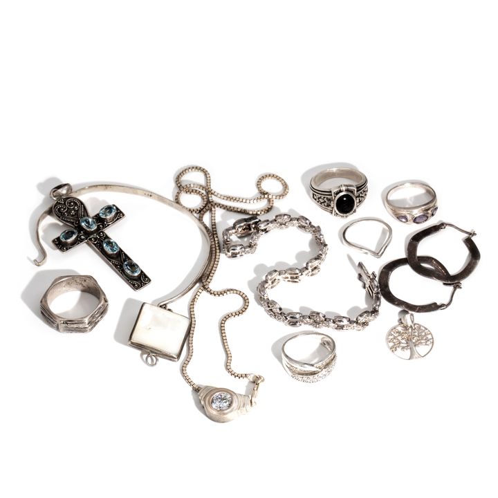 Mix Lot Of Silver Jewellery,