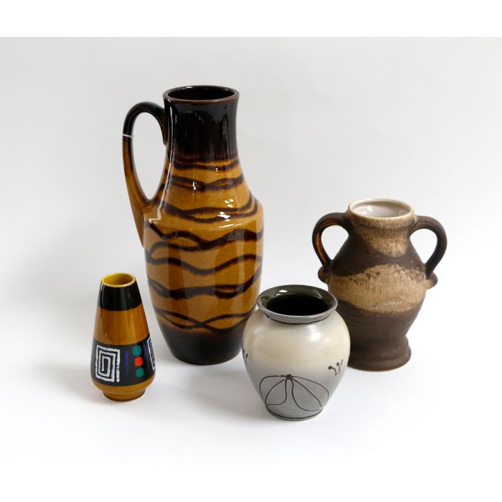 A collection of four West Germany pottery vessels