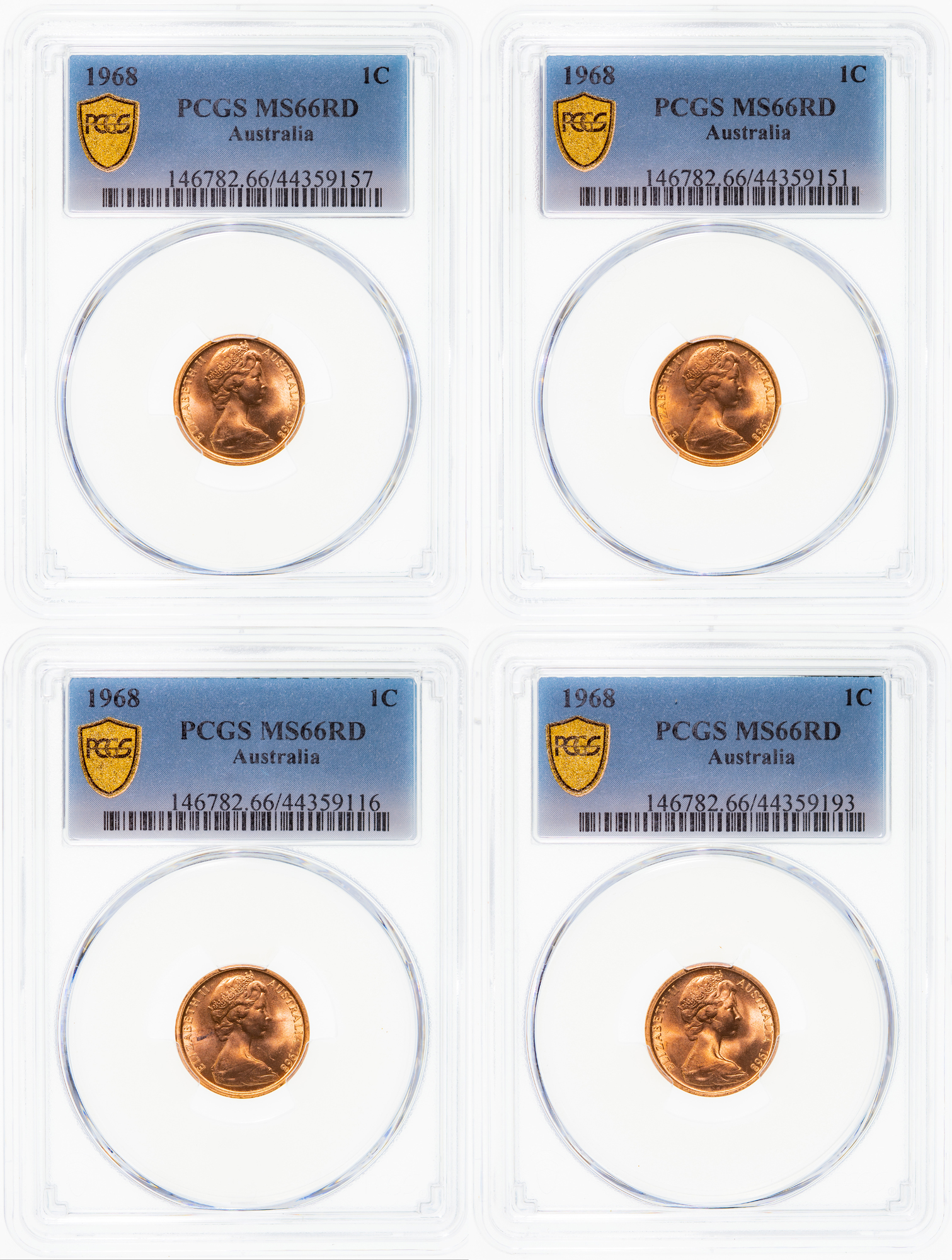 Elizabeth II, One Cent, 1968, PCGS MS 66RD