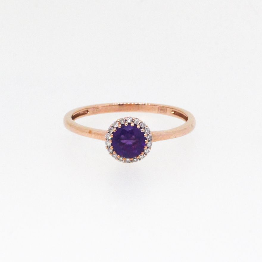 Amethyst & Diamond Ring 1.39g