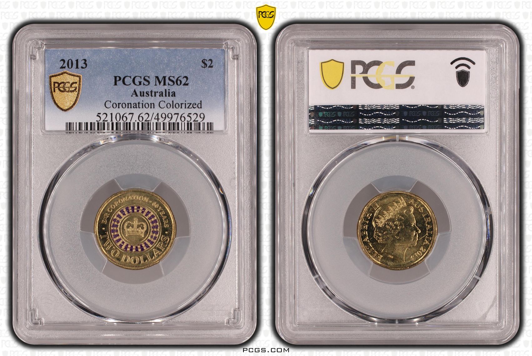 Coronation Colorized , Two Dollar, 2013, PCGS MS62