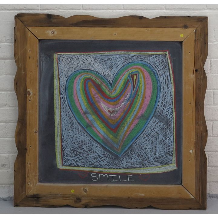 LARGE WOODEN FRAMED BLACKBOARD