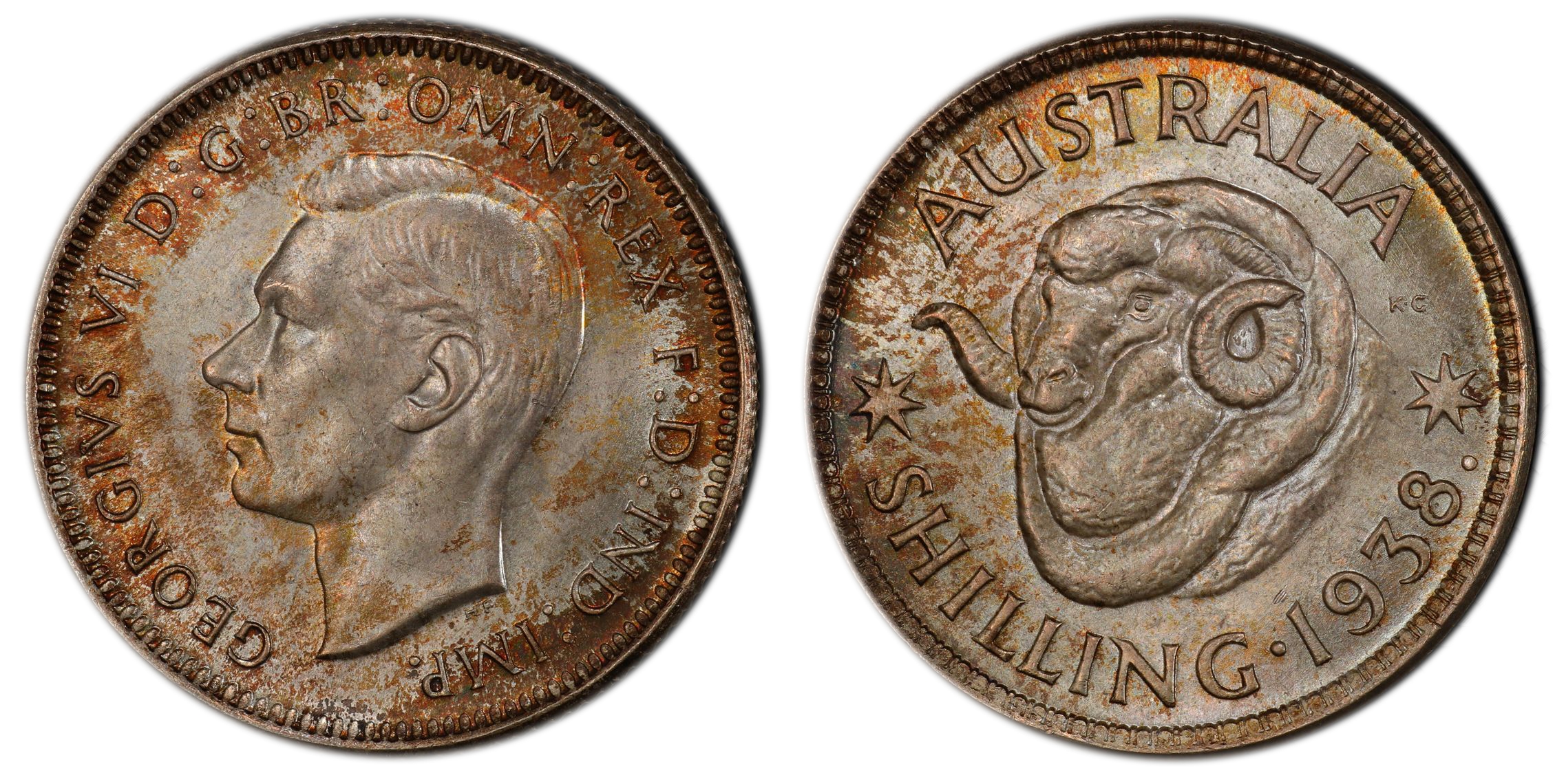 George VI, Shilling, 1938, PCGS MS66