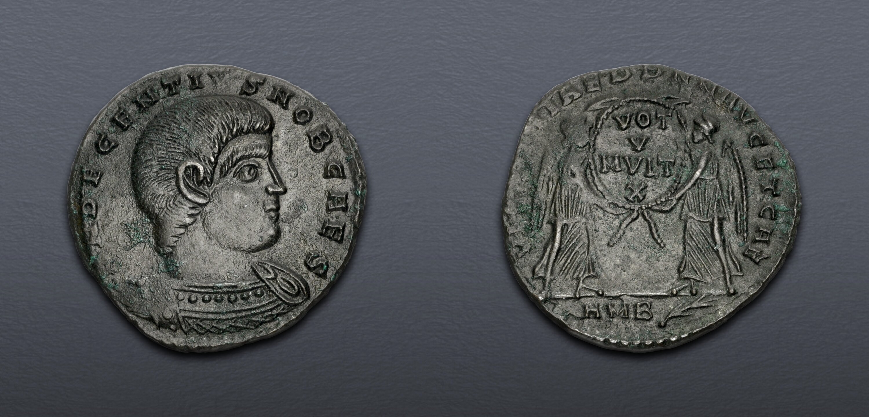 Decentius. Caesar, AD 350/1-353. Æ (22mm, 4.93 g, 6h). Ambianum (Amiens ...