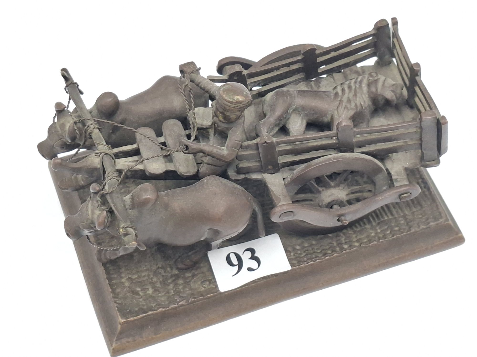 Bronze Cattle And Cart