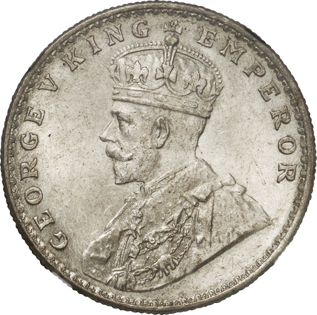 英領インド-British India. 1917. Silver. ルピー(Rupee). NGC MS64