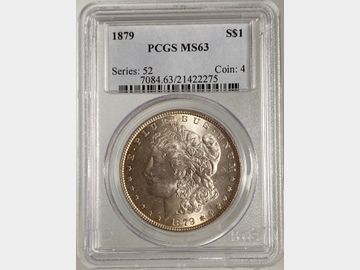 1879 USA 'Philadelphia Mint' Morgan Silver Dollar PCGS MS63