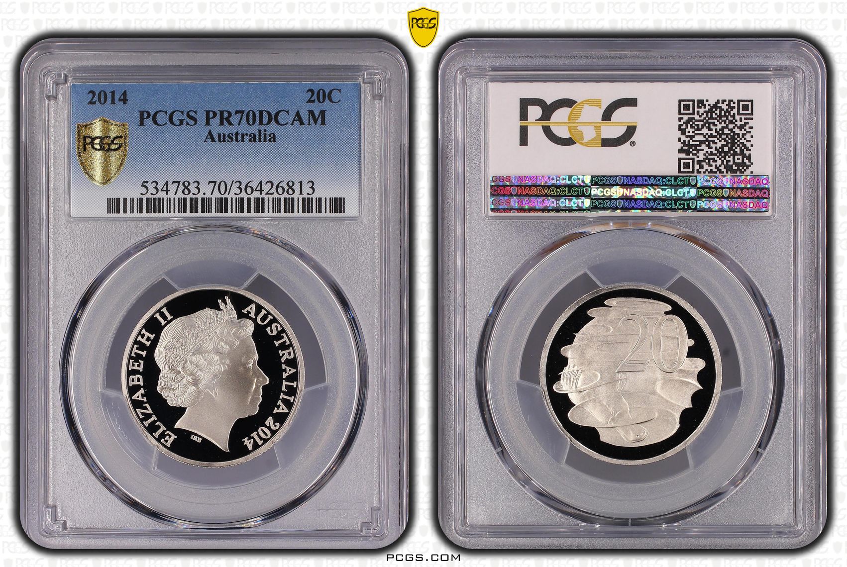 Twenty Cent, 2014, PCGS PR70DCAM