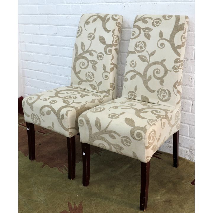 PAIR OF UPHOLSTERED DINING CHAIRS