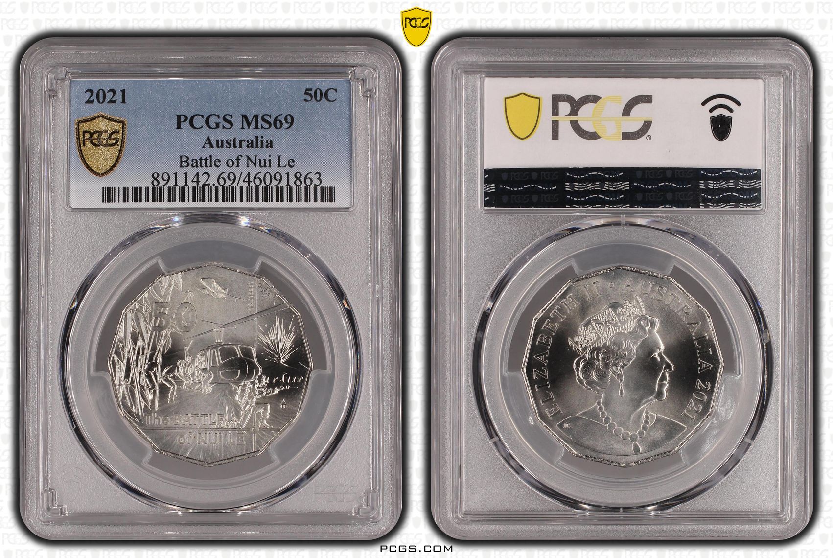 Battle of Nui Le, Fifty Cent, 2021, PCGS MS69