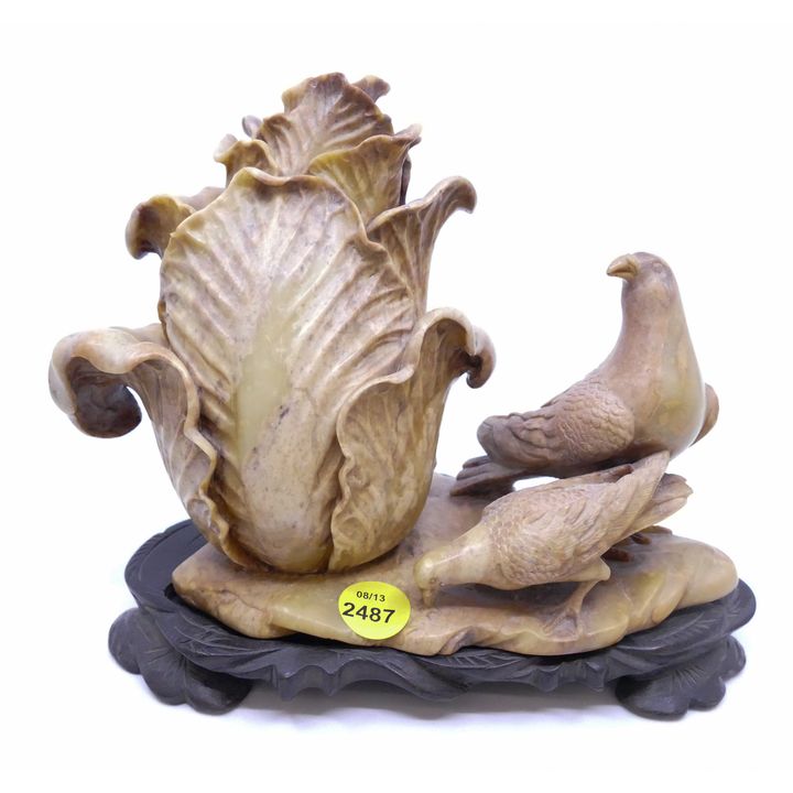 Chinese Soapstone Bok Choy Figure- 6''