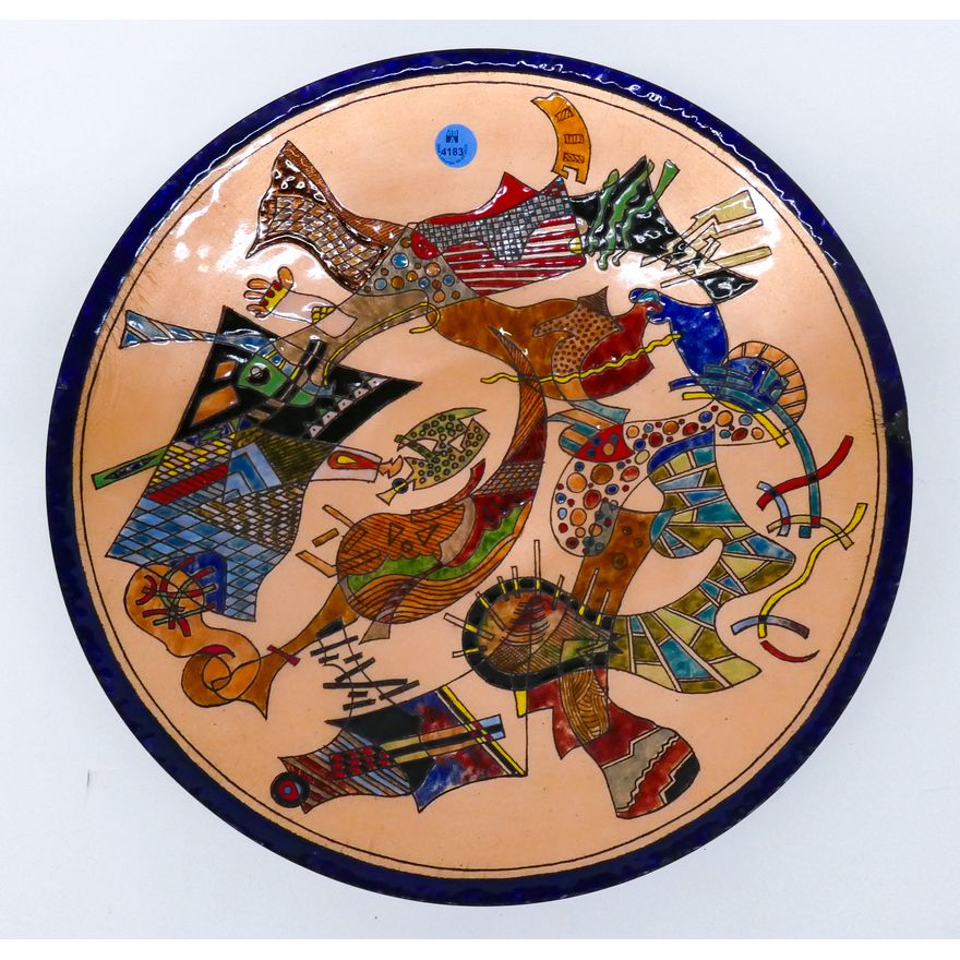 Richard Casey Enameled Copper Charger 14''
