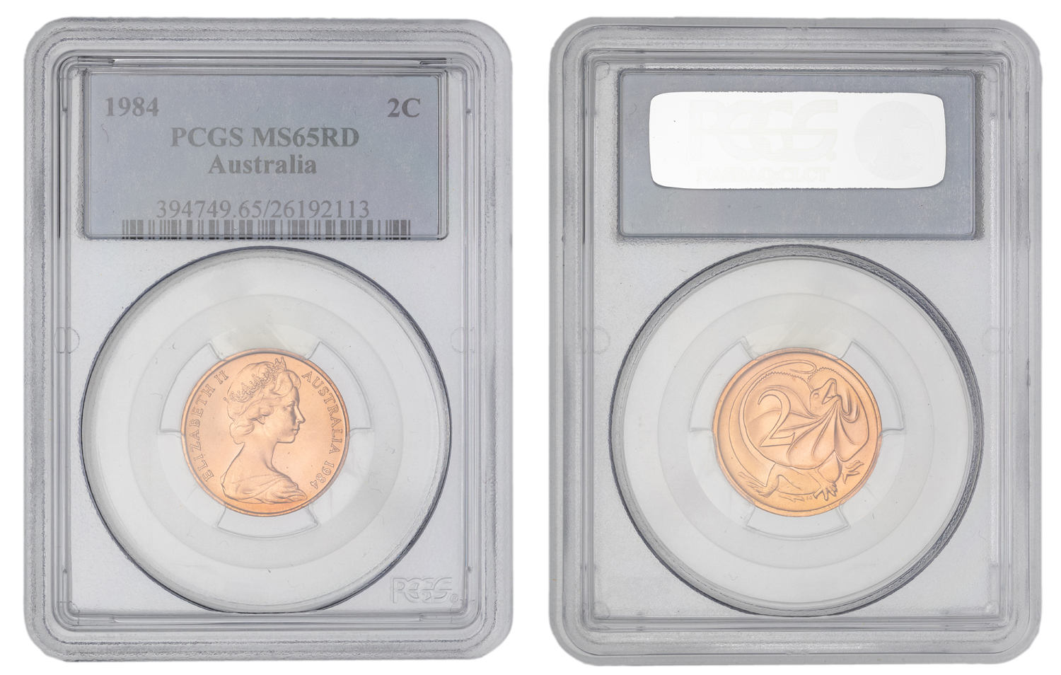 Elizabeth II, Two Cent, 1984, PCGS MS65RD