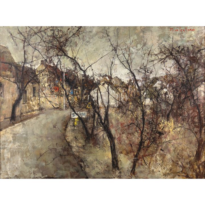 Michel De Gallard (1921-2007), L'Entree du Village