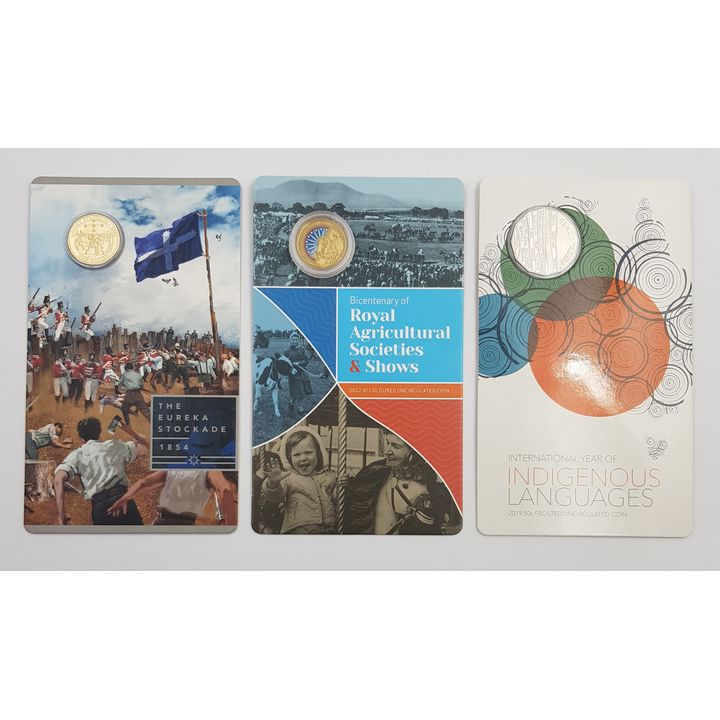 Unc. Carded Coins (x3)