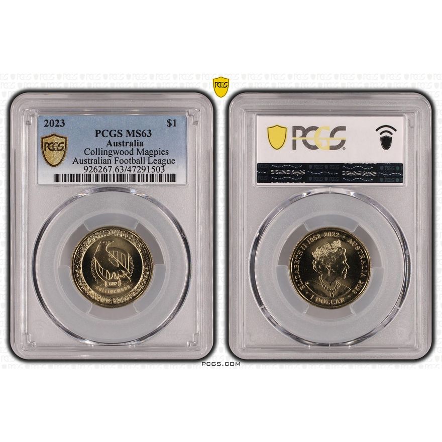 AFL - Collingwood Magpies, One Dollar, 2023, PCGS MS 63