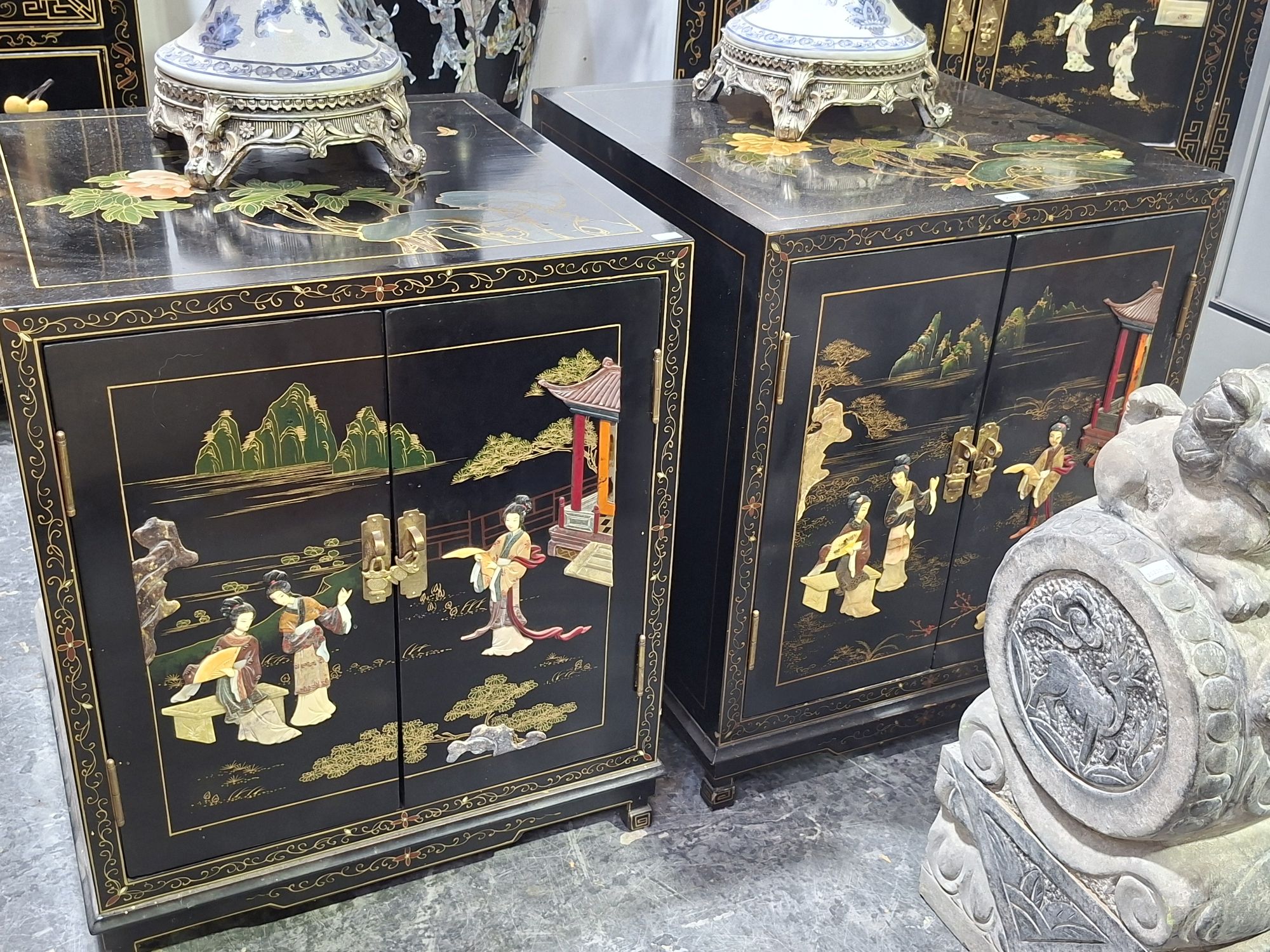 Black Lacquer Side Cabinet