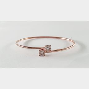 18CT ROSE GOLD BANGLE WITH 18 DIAMONDS TOTAL 0.300CT COLOUR IJ CLARITY VS/SI - 51929/3540