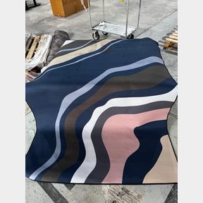 Midnight Blue Waves Polyester Print Rug 160x230cm |