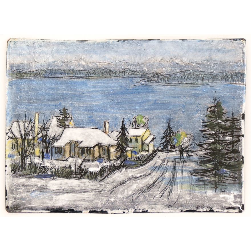 Lisel Salzer ''View from My House'' (Seattle) Limoges Enamel