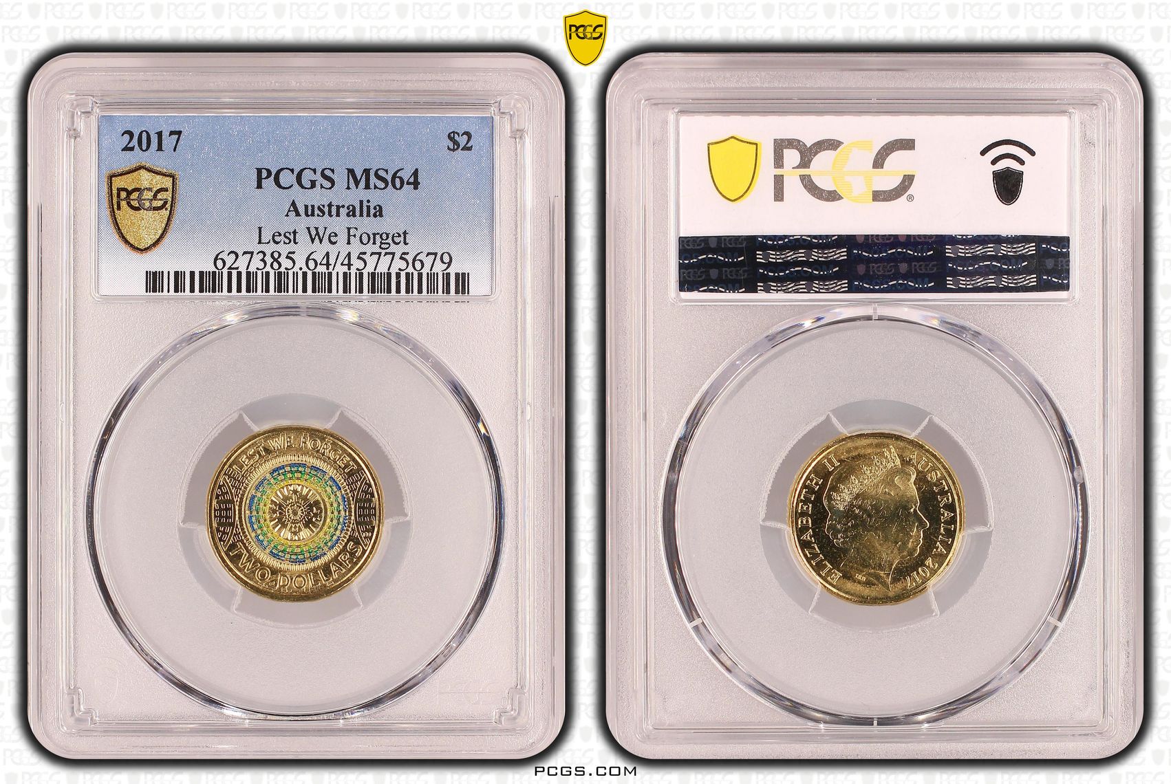 Lest We Forget, Two Dollar, 2017, PCGS MS64