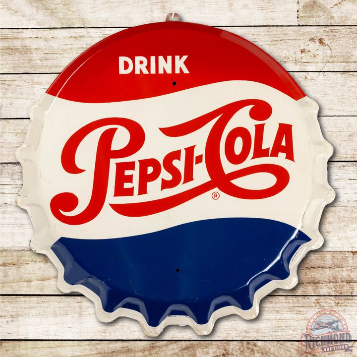 30" Drink Pepsi Cola 3D Bottle Cap Tin Sign