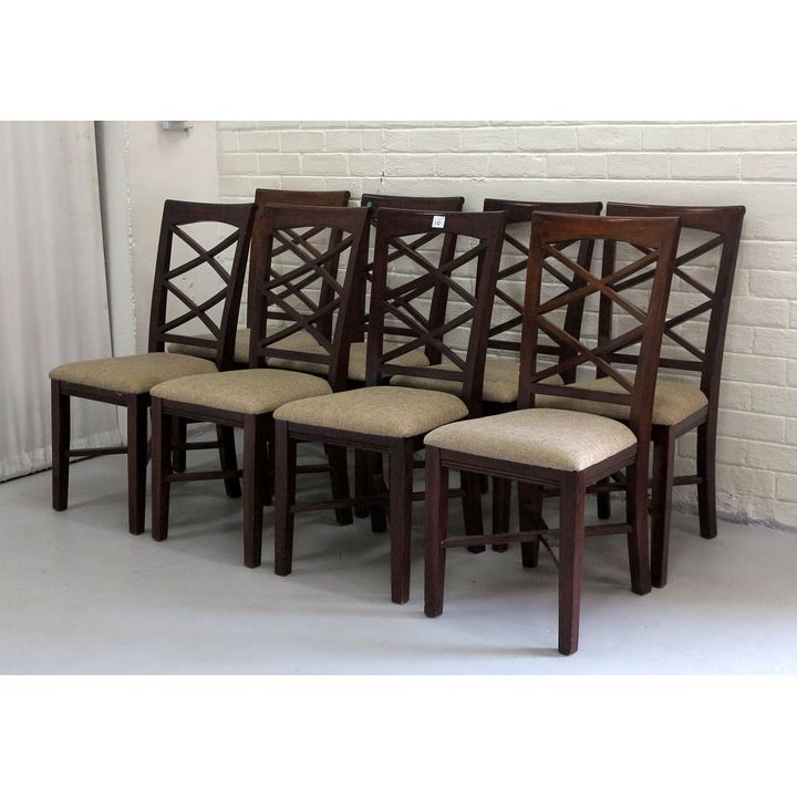 SET OF 8 UPHOLSTERED DINING CHAIRS