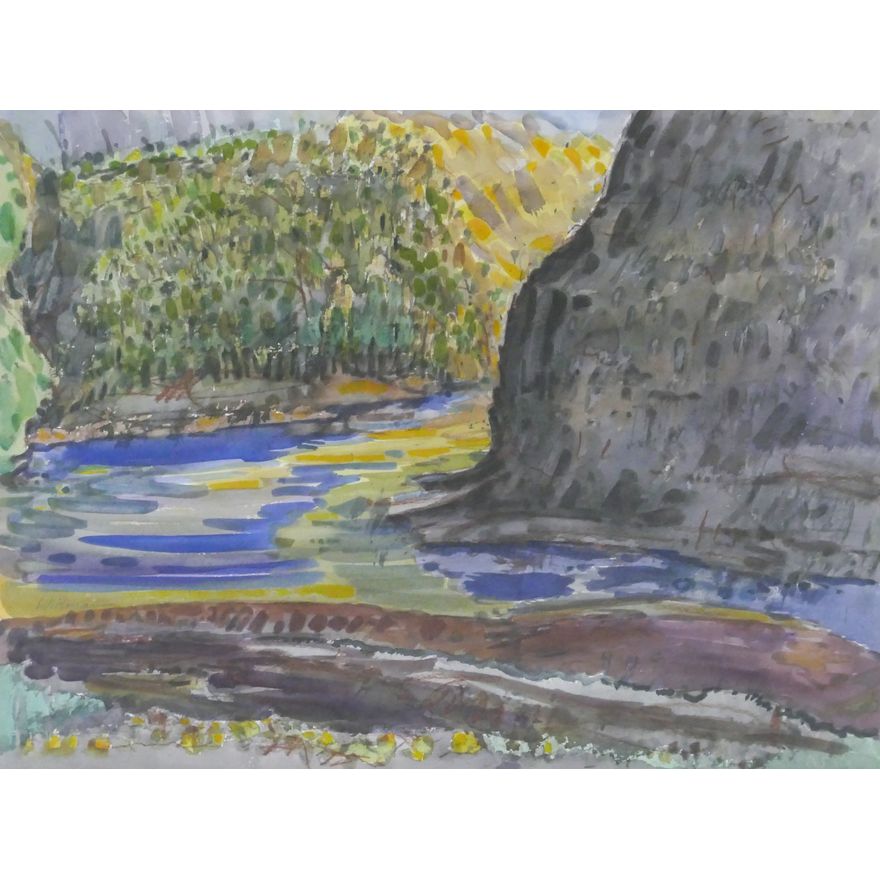 Harry Widman ''The Shadow Side'' Watercolor