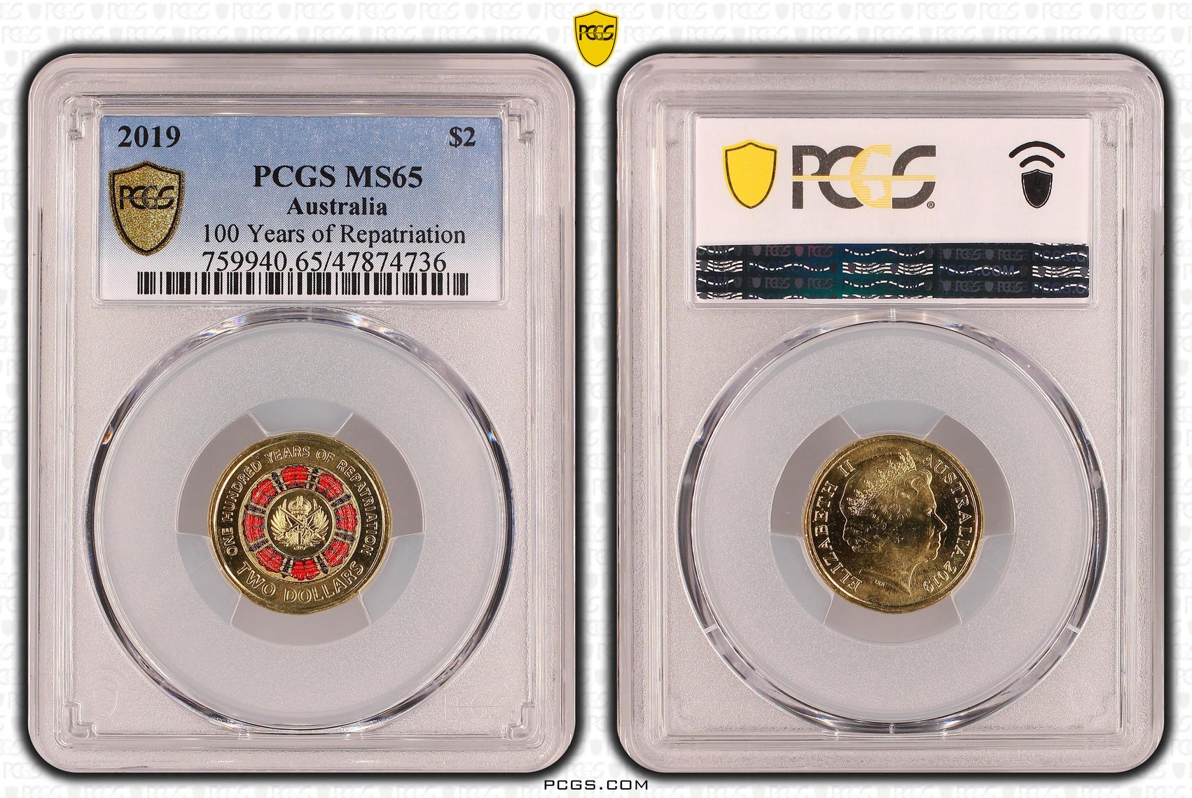 Elizabeth II, 100 Years of Repatriation, Two Dollar, 2019, PCGS MS65