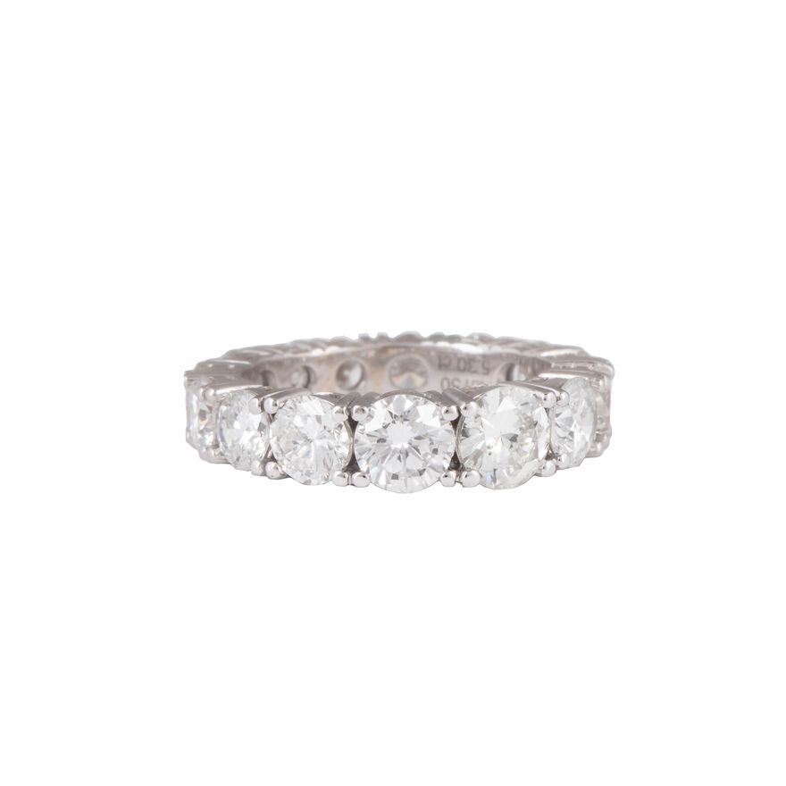 Obrączka eternity z diamentami, współczesna