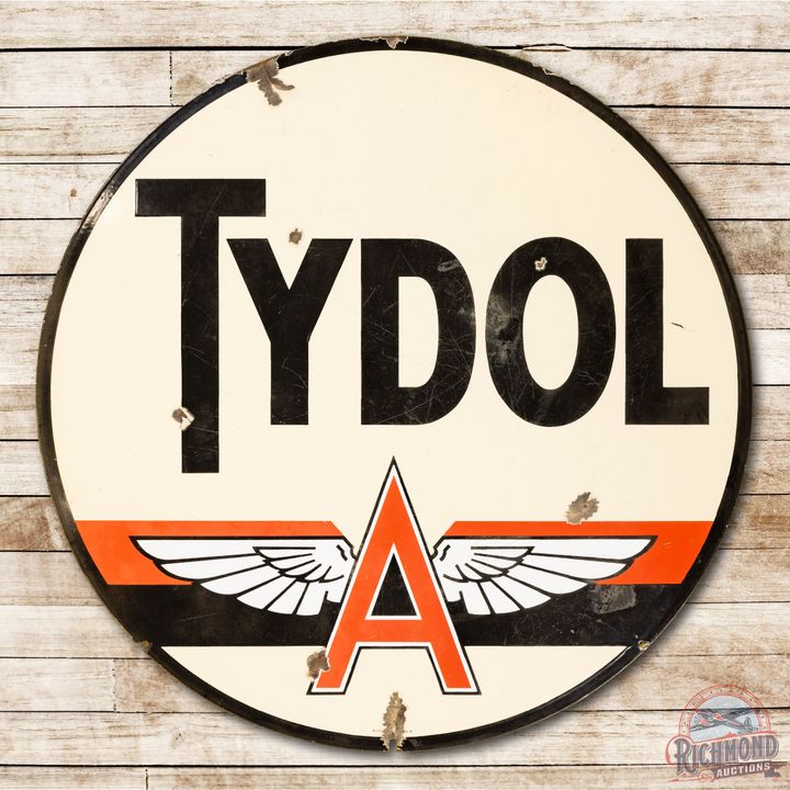 48" Tydol & Flying A Logo Porcelain Sign TAC 7.75