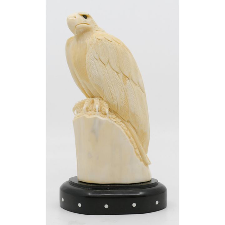 Sam Dimmick Alaskan Inuit Carved Eagle on Stand 8''